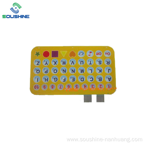 Yellow Toys membrane switch with 26 letters